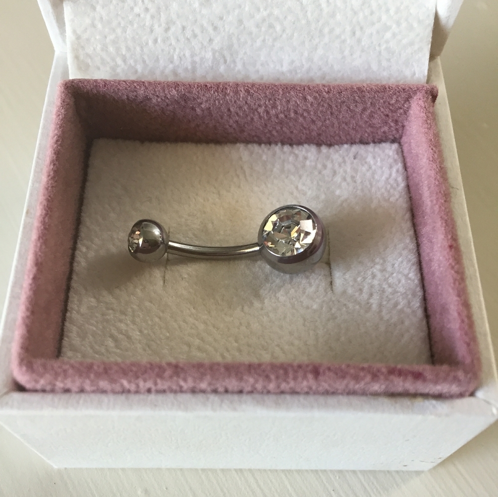 Bezel  Cz body jewelry